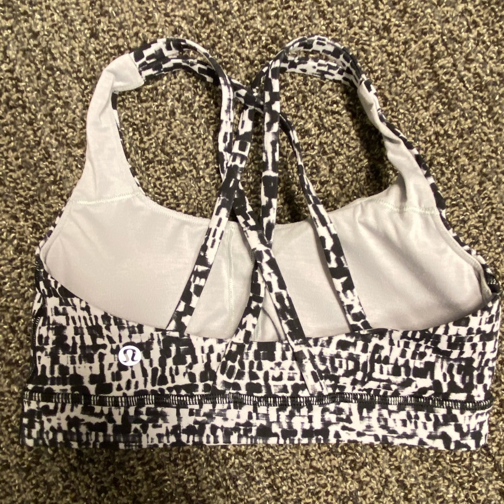 Blue and white small sports bra